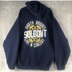 Gildan Dark Blue Hoodie Garth Brooks Las Vegas Concert Sold Out Size XL Rare